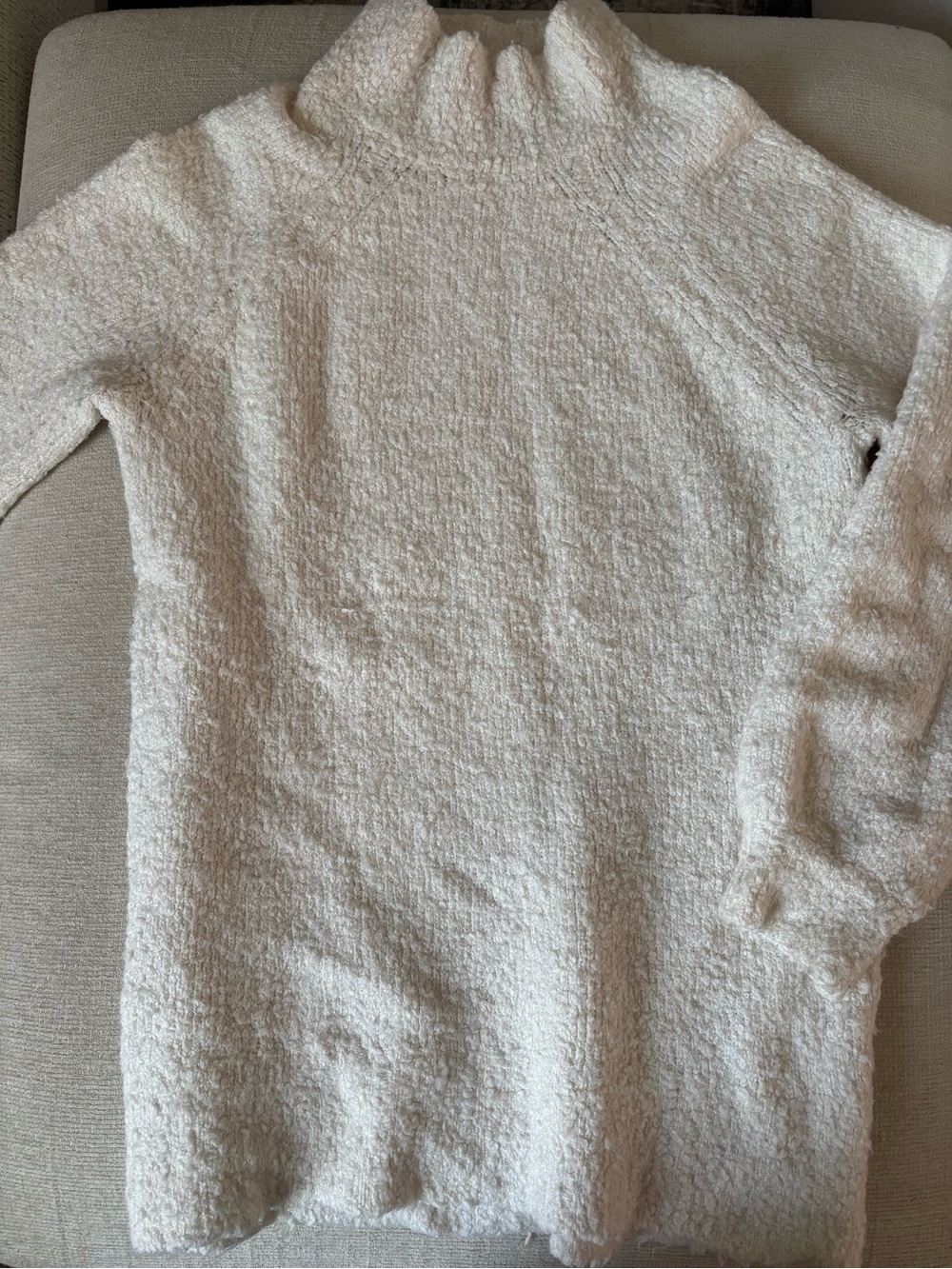 aerie Cream Bouclé Turtleneck Sweater